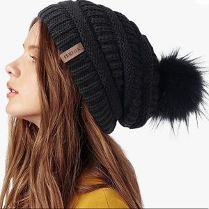 Furtalk Women’s Pom Pom Knit Hat